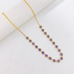 Stainless Steel Stone Necklace - KN303714-SXSJ