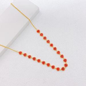 Stainless Steel Stone Necklace - KN303715-SXSJ