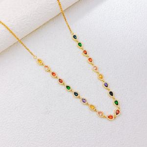 Stainless Steel Stone Necklace - KN303722-SXSJ