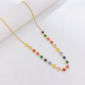 Stainless Steel Stone Necklace - KN303724-SXSJ