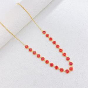 Stainless Steel Stone Necklace - KN303727-SXSJ
