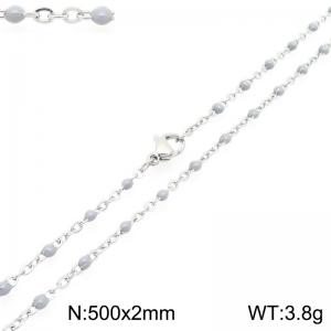Stainless Steel Resin Necklace - KN303779-Z
