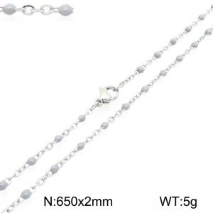 Stainless Steel Resin Necklace - KN303782-Z