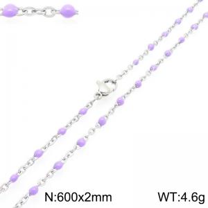 Stainless Steel Resin Necklace - KN303788-Z