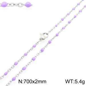 Stainless Steel Resin Necklace - KN303790-Z
