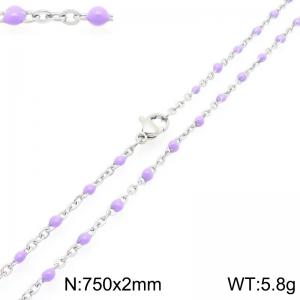 Stainless Steel Resin Necklace - KN303791-Z