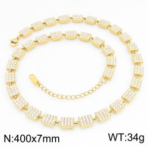 Stainless Steel Stone Necklace - KN303827-KL