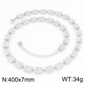Stainless Steel Stone Necklace - KN303828-KL