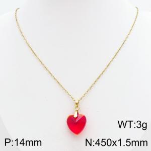 Stainless Steel Stone & Crystal Necklace - KN303929-SS