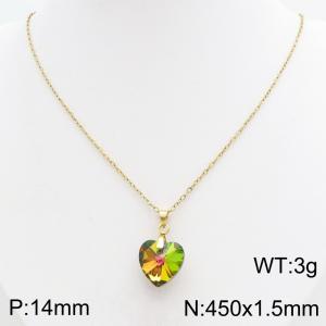 Stainless Steel Stone & Crystal Necklace - KN303930-SS