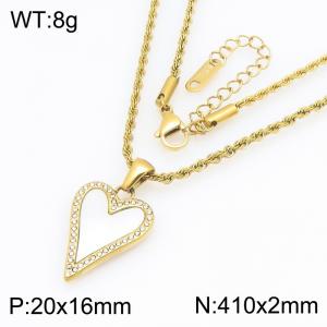 SS Gold-Plating Necklace - KN303968-SP