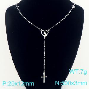 Stainless Steel Rosary Necklace - KN304105-CQ