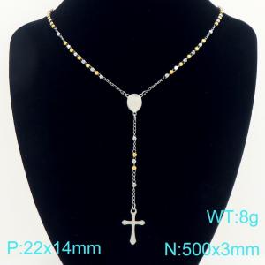 Stainless Steel Rosary Necklace - KN304111-CQ