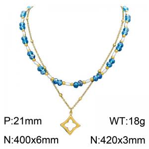 SS Gold-Plating Necklace - KN304169-SP