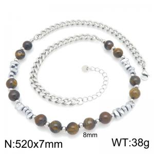Stainless Steel Stone Necklace - KN304185-TSC