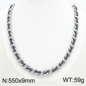 Stainless Steel Black-plating Necklace - KN304192-TSC