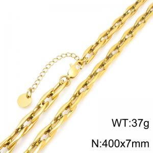 SS Gold-Plating Necklace - KN304196-TSC