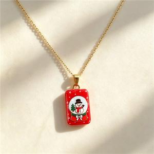 Stainless Steel Necklace with Christmas Elements Jewelry, Suitable for Daily Wear and Holiday Gifting - KN304522-SXSJ