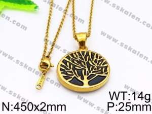 SS Gold-Plating Necklace - KN30456-Z