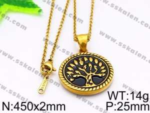 SS Gold-Plating Necklace - KN30457-Z