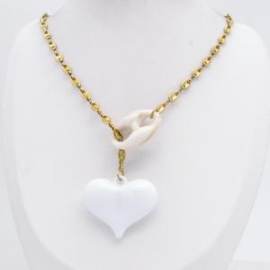 SS Gold-Plating Necklace - KN304588-NJ