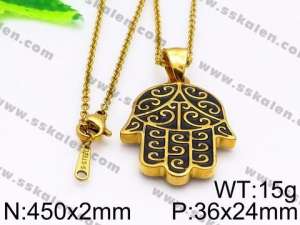 SS Gold-Plating Necklace - KN30459-Z