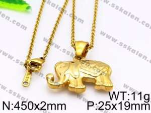 SS Gold-Plating Necklace - KN30462-Z