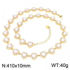 Stainless Steel Stone Necklace - KN304640-CAJY