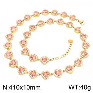 Stainless Steel Stone Necklace - KN304641-CAJY