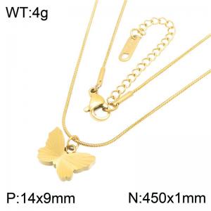 SS Gold-Plating Necklace - KN304642-HR