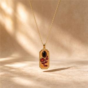 SS Gold-Plating Necklace - KN304663-SXSJ