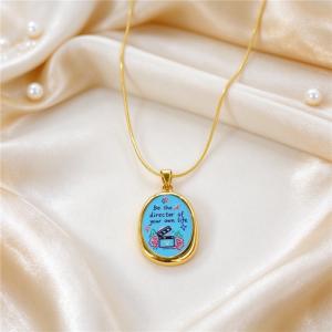 SS Gold-Plating Necklace - KN304668-SXSJ