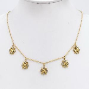 Stainless Steel Stone Necklace - KN304777-HM
