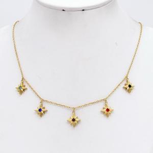Stainless Steel Stone Necklace - KN304780-HM