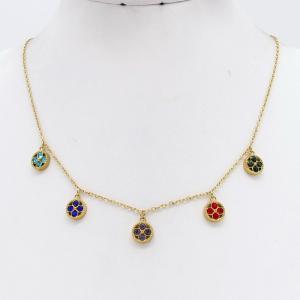 Stainless Steel Stone Necklace - KN304789-HM