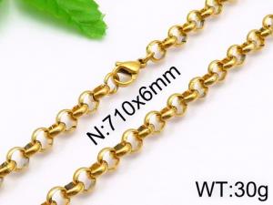 SS Gold-Plating Necklace - KN30486-Z