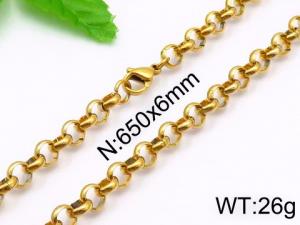 SS Gold-Plating Necklace - KN30487-Z