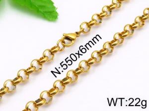 SS Gold-Plating Necklace - KN30489-Z