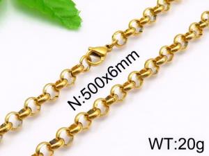 SS Gold-Plating Necklace - KN30490-Z
