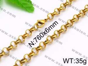 SS Gold-Plating Necklace - KN30491-Z