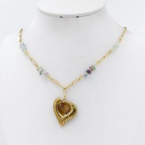 SS Gold-Plating Necklace - KN304983-HM