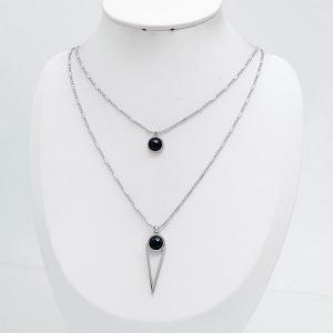 Stainless Steel Stone Necklace - KN305173-NJ