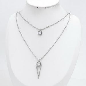 Stainless Steel Stone Necklace - KN305177-NJ