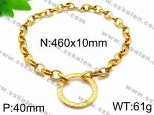 SS Gold-Plating Necklace - KN30528-Z