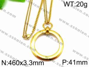 SS Gold-Plating Necklace - KN30529-Z