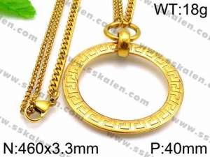 SS Gold-Plating Necklace - KN30530-Z