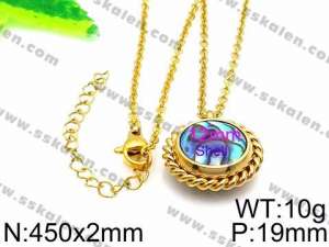 SS Gold-Plating Necklace - KN30567-Z