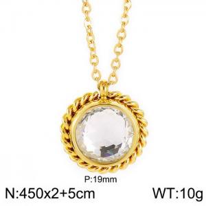 SS Gold-Plating Necklace - KN30580-Z