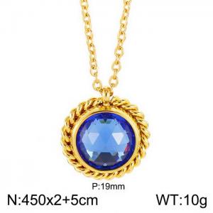 SS Gold-Plating Necklace - KN30581-Z