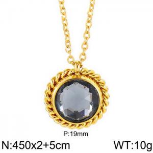 SS Gold-Plating Necklace - KN30582-Z